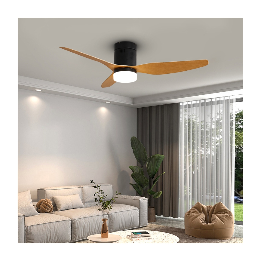 Immax NEO 07142-B - LED Laeventilaator NEO LITE FRESCO LED/18W/230V Tuya Wi-Fi must/puit + Pult