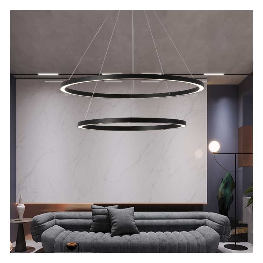 Immax NEO 07158-B80-60 - LED Hämardatav lühter FINO LED/93W/230V Tuya must+ kaugjuhtimispult