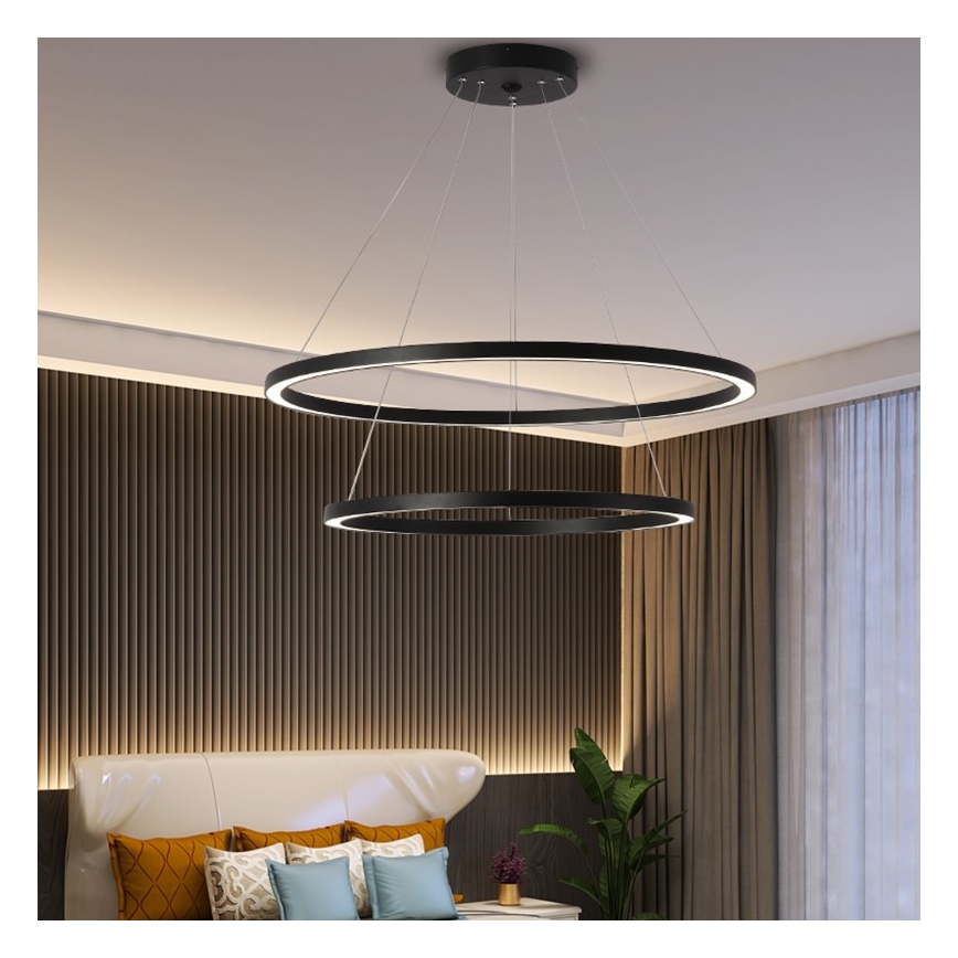 Immax NEO 07158-B80-60 - LED Hämardatav lühter FINO LED/93W/230V Tuya must+ kaugjuhtimispult