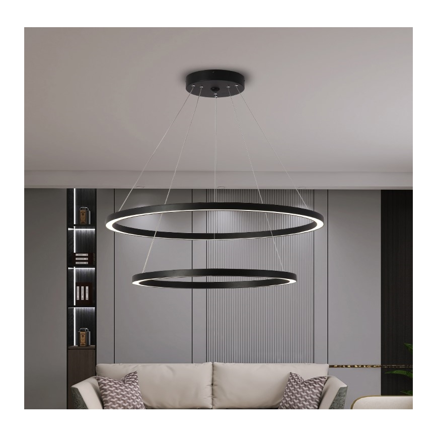 Immax NEO 07158-B80-60 - LED Hämardatav lühter FINO LED/93W/230V Tuya must+ kaugjuhtimispult