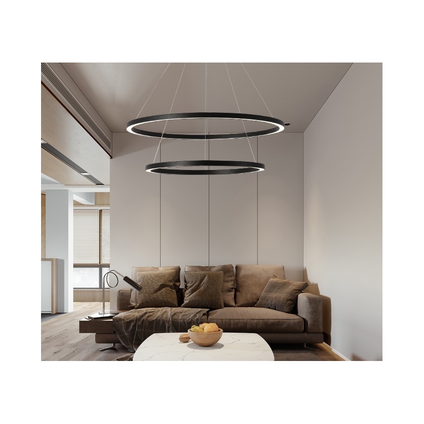 Immax NEO 07158-B80-60 - LED Hämardatav lühter FINO LED/93W/230V Tuya must+ kaugjuhtimispult
