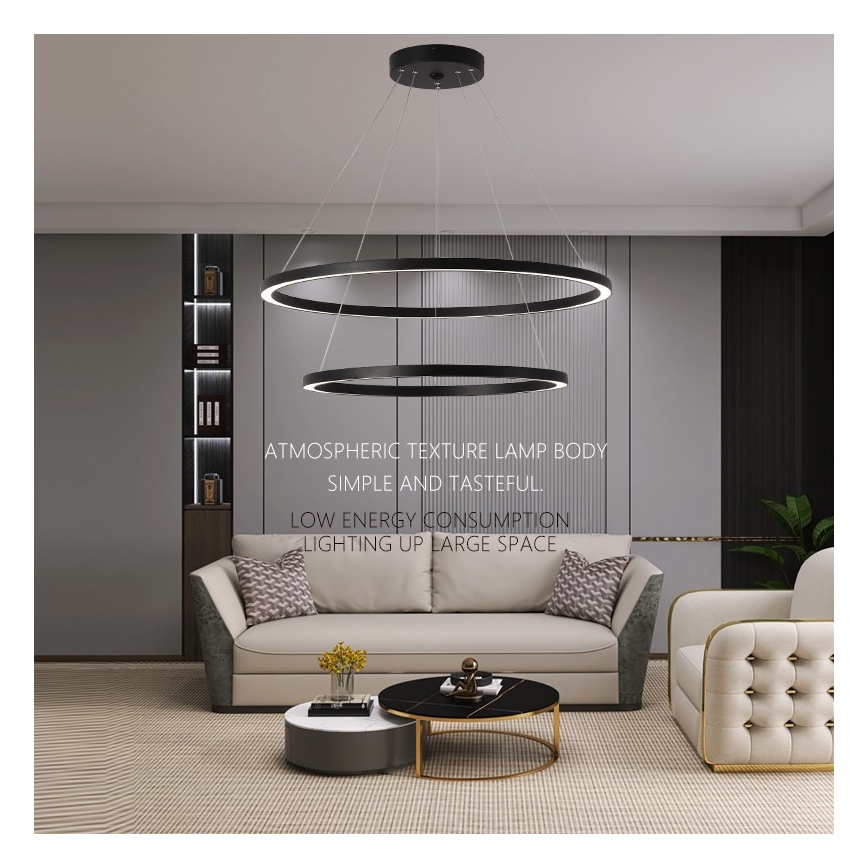 Immax NEO 07158-B80-60 - LED Hämardatav lühter FINO LED/93W/230V Tuya must+ kaugjuhtimispult
