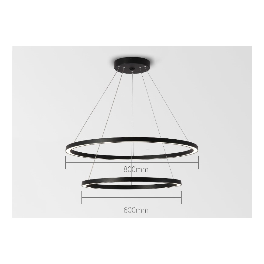 Immax NEO 07158-B80-60 - LED Hämardatav lühter FINO LED/93W/230V Tuya must+ kaugjuhtimispult