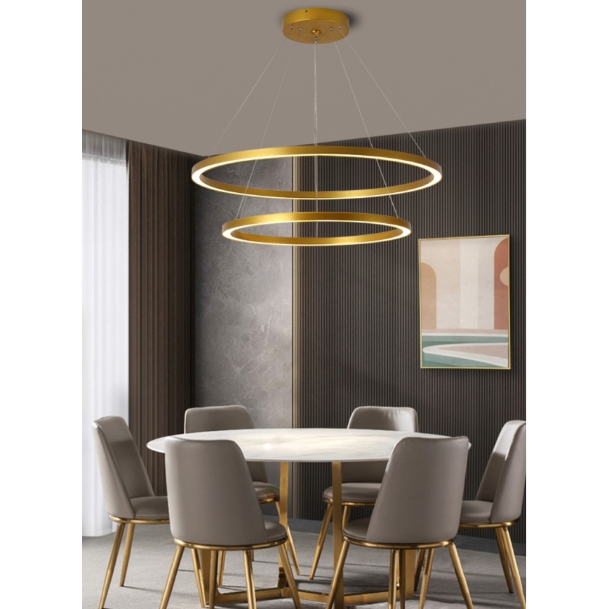 Immax NEO 07159-G80-60 - LED Hämardatav lühter FINO LED/93W/230V Tuya kuldne + kaugjuhtimispult