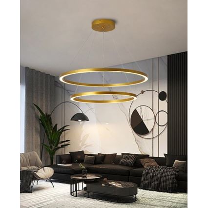 Immax NEO 07159-G80-60 - LED Hämardatav lühter FINO LED/93W/230V Tuya kuldne + kaugjuhtimispult