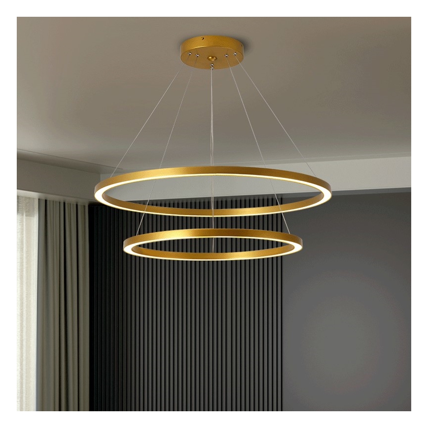 Immax NEO 07159-G80-60 - LED Hämardatav lühter FINO LED/93W/230V Tuya kuldne + kaugjuhtimispult