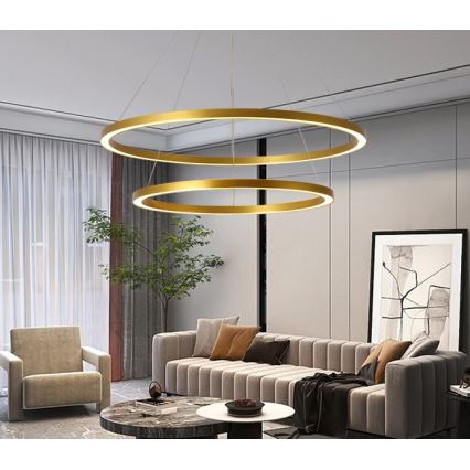 Immax NEO 07159-G80-60 - LED Hämardatav lühter FINO LED/93W/230V Tuya kuldne + kaugjuhtimispult