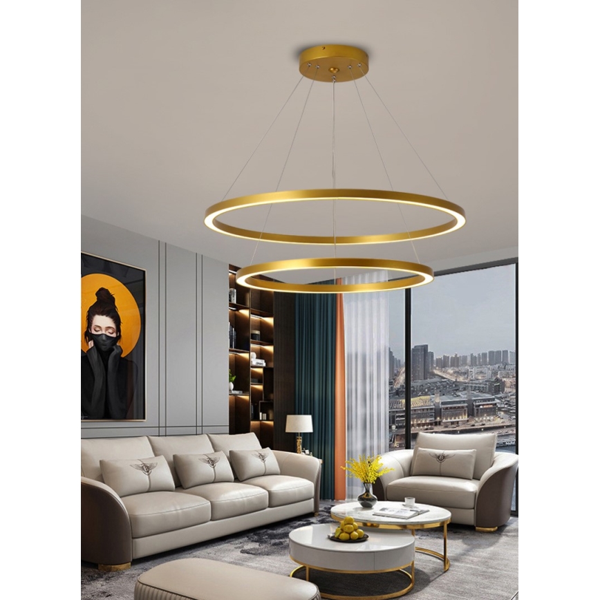 Immax NEO 07159-G80-60 - LED Hämardatav lühter FINO LED/93W/230V Tuya kuldne + kaugjuhtimispult
