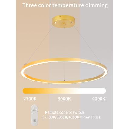 Immax NEO 07159-G80 - LED Hämardatav lühter FINO LED/60W/230V Tuya kuldne + kaugjuhtimispult