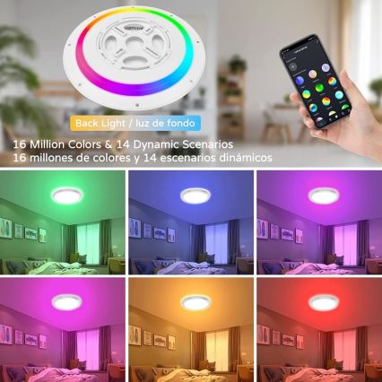 Immax NEO 07164-40 - LED RGB+CCT Hämardatav laevalgusti NEO LITE TUDO LED/50W/230V Wi-Fi Tuya +kaugjuhtimispult