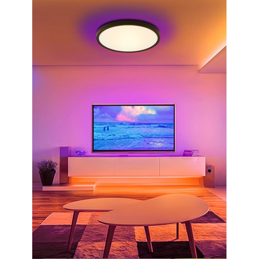 Immax NEO 07166-B40 - LED RGB+CCT Hämardatav laevalgusti NEO LITE TUDO LED/50W/230V Wi-Fi Tuya must + kaugjuhtimispult