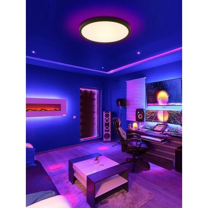 Immax NEO 07166-B40 - LED RGB+CCT Hämardatav laevalgusti NEO LITE TUDO LED/50W/230V Wi-Fi Tuya must + kaugjuhtimispult