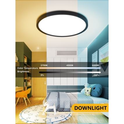 Immax NEO 07166-B40 - LED RGB+CCT Hämardatav laevalgusti NEO LITE TUDO LED/50W/230V Wi-Fi Tuya must + kaugjuhtimispult