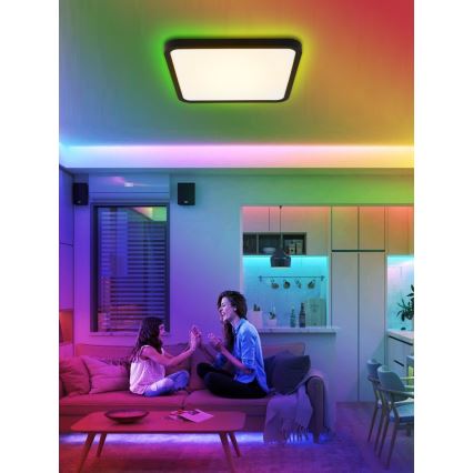 Immax NEO 07167-B40 - LED RGB+CCT Hämardatav laevalgusti NEO LITE TUDO LED/50W/230V Wi-Fi Tuya must + kaugjuhtimispult