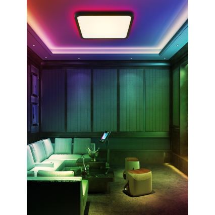 Immax NEO 07167-B40 - LED RGB+CCT Hämardatav laevalgusti NEO LITE TUDO LED/50W/230V Wi-Fi Tuya must + kaugjuhtimispult