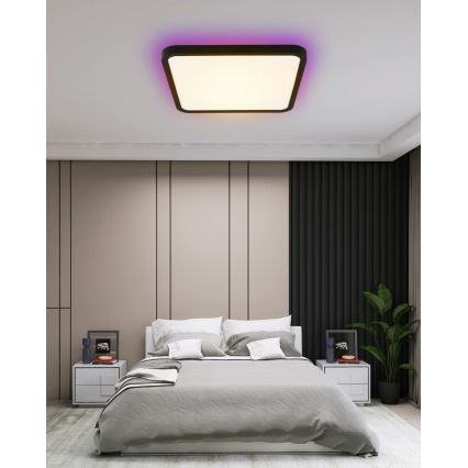 Immax NEO 07167-B40 - LED RGB+CCT Hämardatav laevalgusti NEO LITE TUDO LED/50W/230V Wi-Fi Tuya must + kaugjuhtimispult