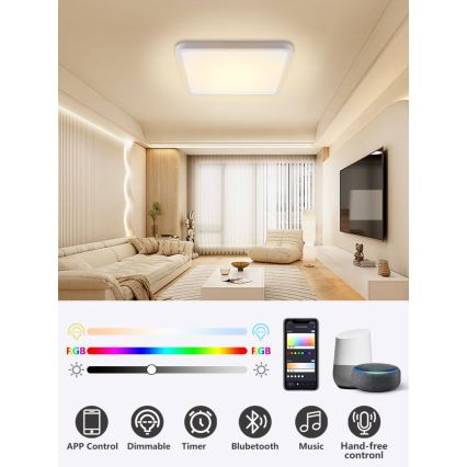 Immax NEO 07168-W40 - LED RGB+CCT Hämardatav laevalgusti NEO LITE TUDO LED/50W/230V Wi-Fi Tuya valge + kaugjuhtimispult