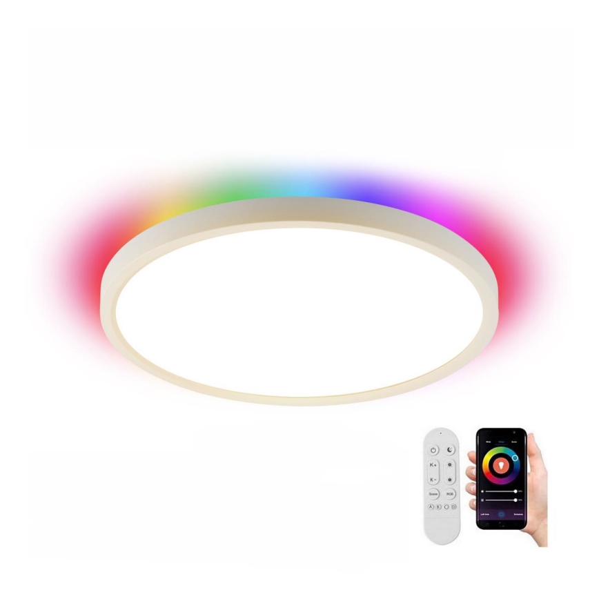 Immax NEO 07169-W60 - LED RGB+CCT Hämardatav laevalgusti NEO LITE TUDO 65W/230V 2700-6500K Wi-Fi Tuya + kaugjuhtimispult valge