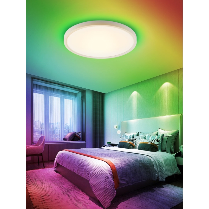 Immax NEO 07169-W60 - LED RGB+CCT Hämardatav laevalgusti NEO LITE TUDO 65W/230V 2700-6500K Wi-Fi Tuya + kaugjuhtimispult valge