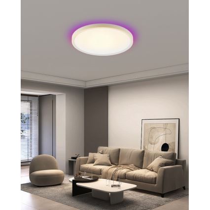 Immax NEO 07169-W60 - LED RGB+CCT Hämardatav laevalgusti NEO LITE TUDO 65W/230V 2700-6500K Wi-Fi Tuya + kaugjuhtimispult valge