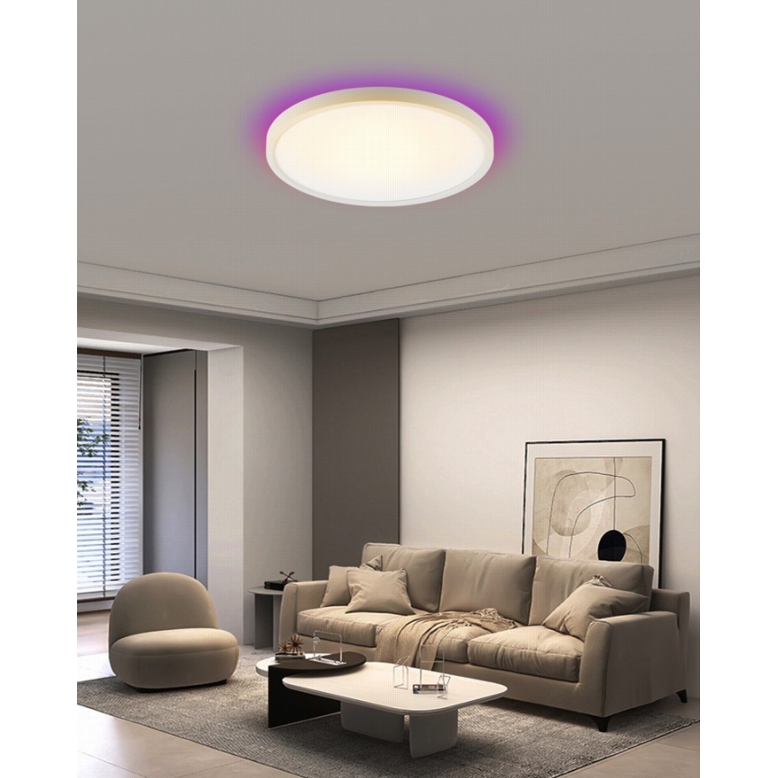Immax NEO 07169-W60 - LED RGB+CCT Hämardatav laevalgusti NEO LITE TUDO 65W/230V 2700-6500K Wi-Fi Tuya + kaugjuhtimispult valge