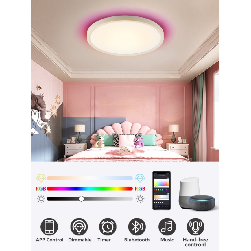 Immax NEO 07169-W60 - LED RGB+CCT Hämardatav laevalgusti NEO LITE TUDO 65W/230V 2700-6500K Wi-Fi Tuya + kaugjuhtimispult valge