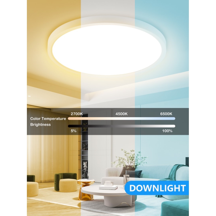 Immax NEO 07169-W60 - LED RGB+CCT Hämardatav laevalgusti NEO LITE TUDO 65W/230V 2700-6500K Wi-Fi Tuya + kaugjuhtimispult valge