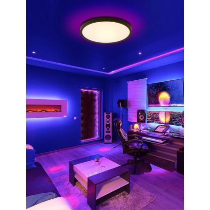 Immax NEO 07170-B60 - LED RGB+CCT Hämardatav laevalgusti NEO LITE TUDO LED/65W/230V 2700-6500K Wi-Fi Tuya must + kaugjuhtimispult