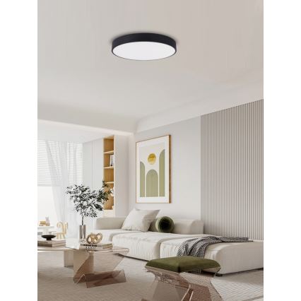 Immax NEO 07202L - LED Hämardatav laevalgusti RONDATE LED/53W/230V must Tuya + kaugjuhtimispult