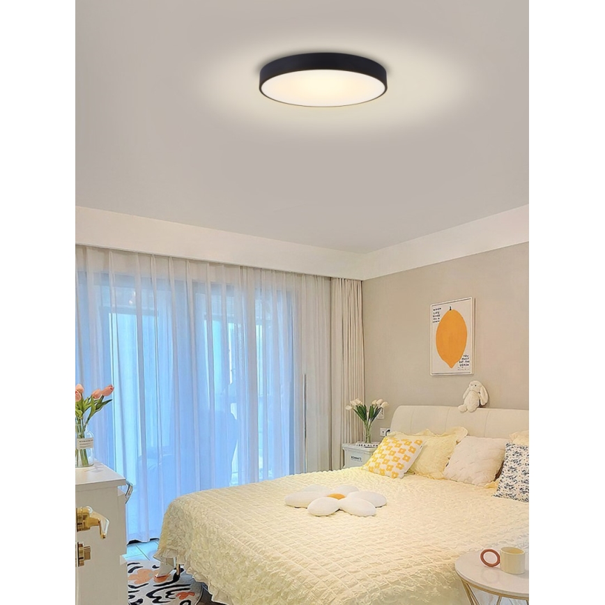 Immax NEO 07202L - LED Hämardatav laevalgusti RONDATE LED/53W/230V must Tuya + kaugjuhtimispult