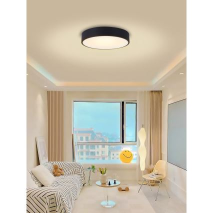 Immax NEO 07202L - LED Hämardatav laevalgusti RONDATE LED/53W/230V must Tuya + kaugjuhtimispult