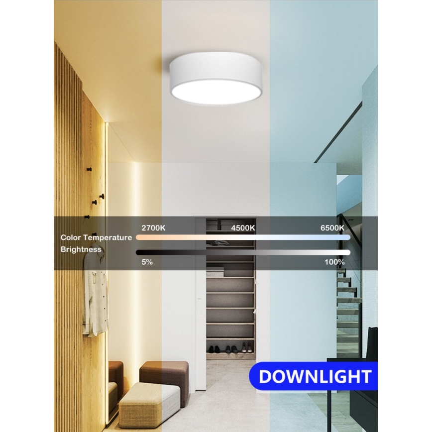 Immax NEO 07204L - LED Hämardatav laevalgusti RONDATE LED/18W/230V 3000-6000K valge Tuya + kaugjuhtimispult