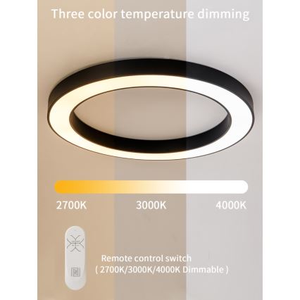 Immax NEO 07210L - LED Hämardatav laevalgusti PASTEL LED/68W/230V 95 cm must Tuya + kaugjuhtimispult