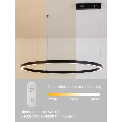 Immax NEO 07215L - LED Hämardatav lühter FINO LED/60W/230V 80 cm must Tuya + kaugjuhtimispult