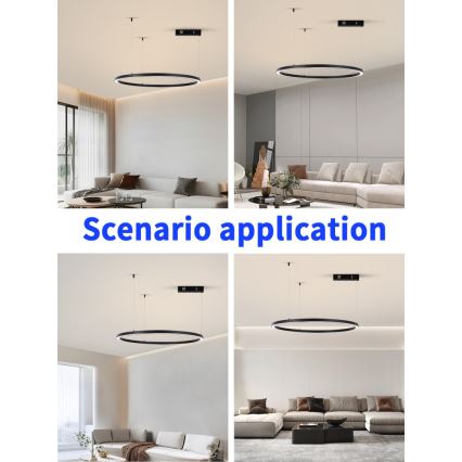 Immax NEO 07215L - LED Hämardatav lühter FINO LED/60W/230V 80 cm must Tuya + kaugjuhtimispult