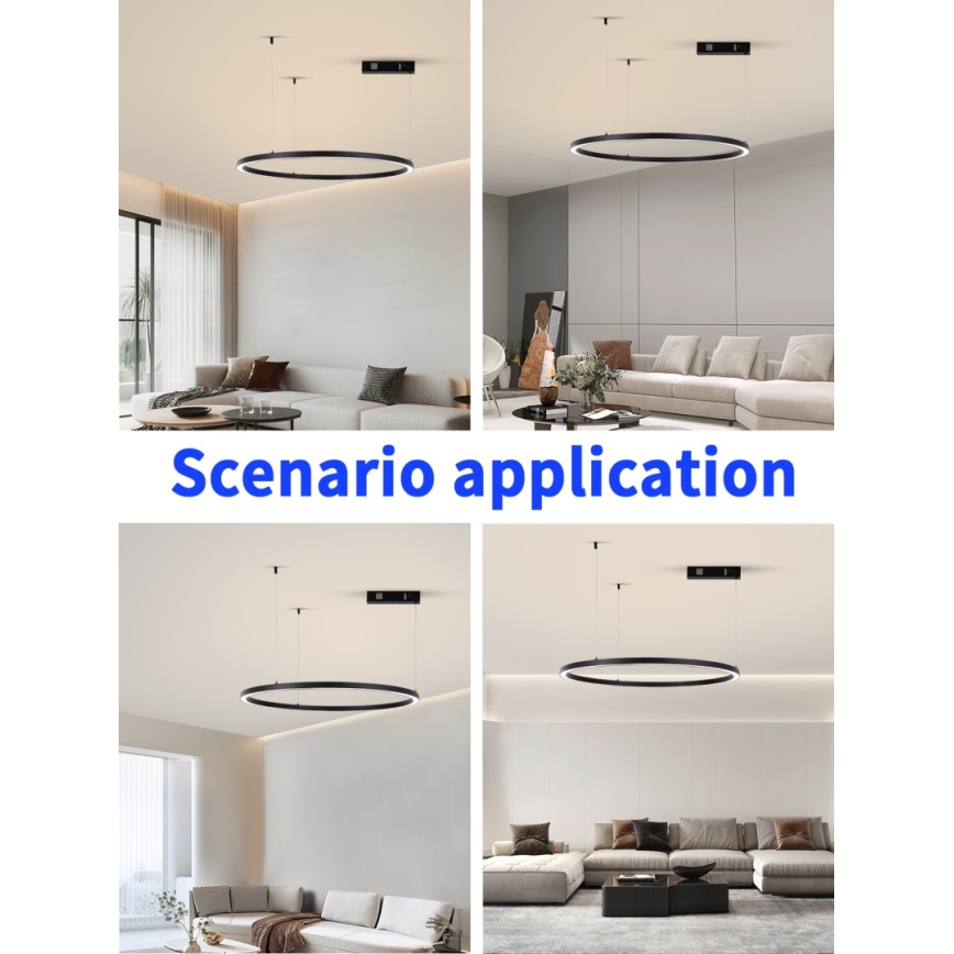 Immax NEO 07215L - LED Hämardatav lühter FINO LED/60W/230V 80 cm must Tuya + kaugjuhtimispult