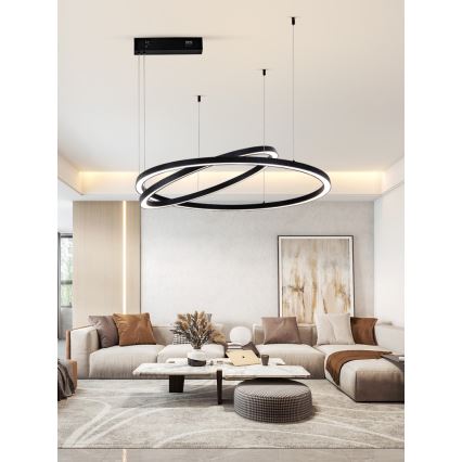 Immax NEO 07216L - LED Hämardatav lühter FINO LED/93W/230V 60/80cm must Tuya + kaugjuhtimispult