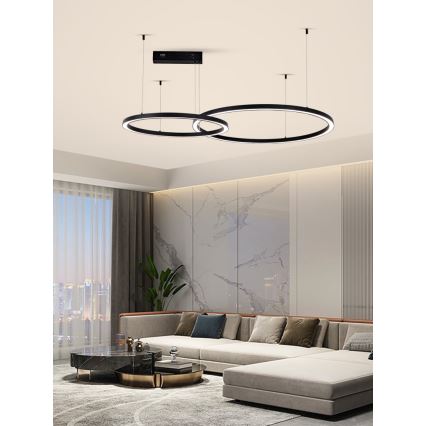 Immax NEO 07216L - LED Hämardatav lühter FINO LED/93W/230V 60/80cm must Tuya + kaugjuhtimispult