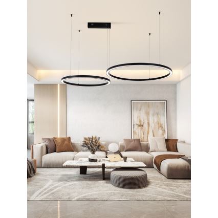 Immax NEO 07216L - LED Hämardatav lühter FINO LED/93W/230V 60/80cm must Tuya + kaugjuhtimispult