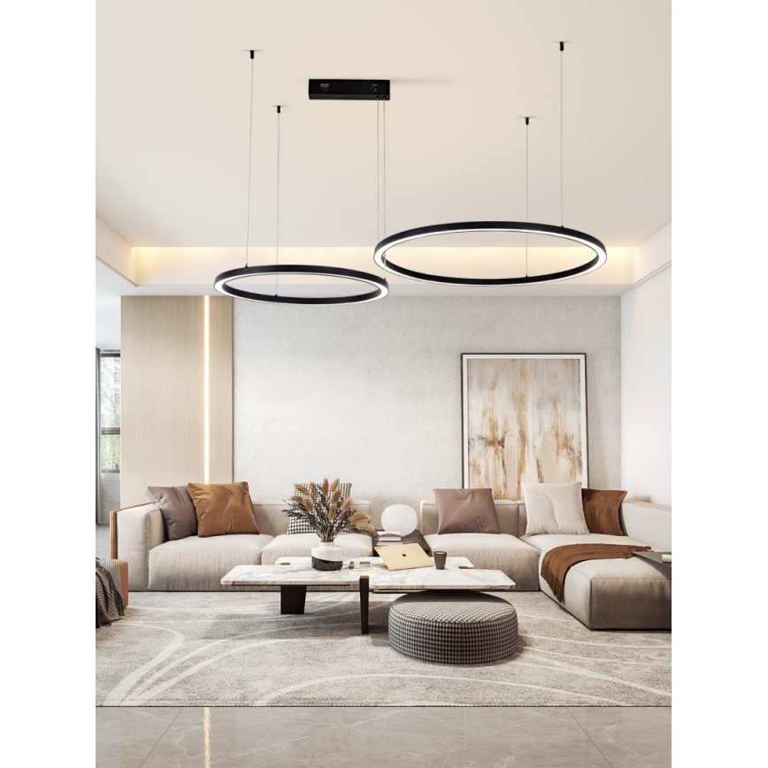 Immax NEO 07216L - LED Hämardatav lühter FINO LED/93W/230V 60/80cm must Tuya + kaugjuhtimispult