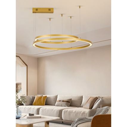 Immax NEO 07218L - LED Hämardatav lühter FINO LED/93W/230V 60/80cm kuldne Tuya + kaugjuhtimispult