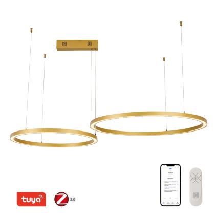 Immax NEO 07218L - LED Hämardatav lühter FINO LED/93W/230V 60/80cm kuldne Tuya + kaugjuhtimispult