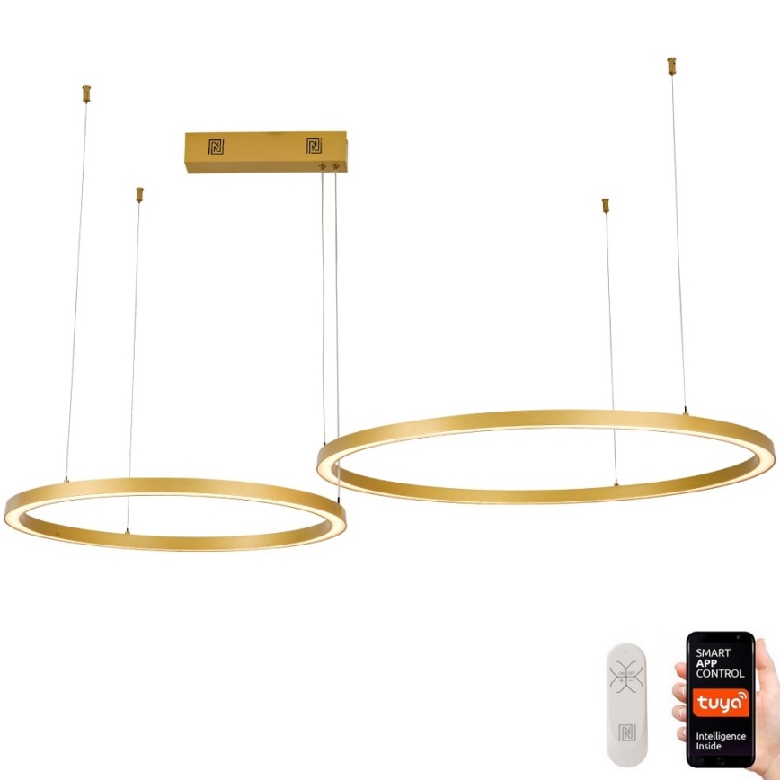 Immax NEO 07218L - LED Hämardatav lühter FINO LED/93W/230V 60/80cm kuldne Tuya + kaugjuhtimispult