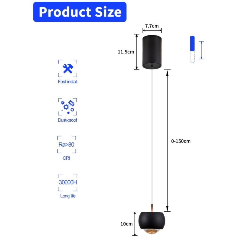 Immax NEO 07219L - LED Hämardatav lühter DORMINE LED/6W/230V matt must Tuya + kaugjuhtimispult