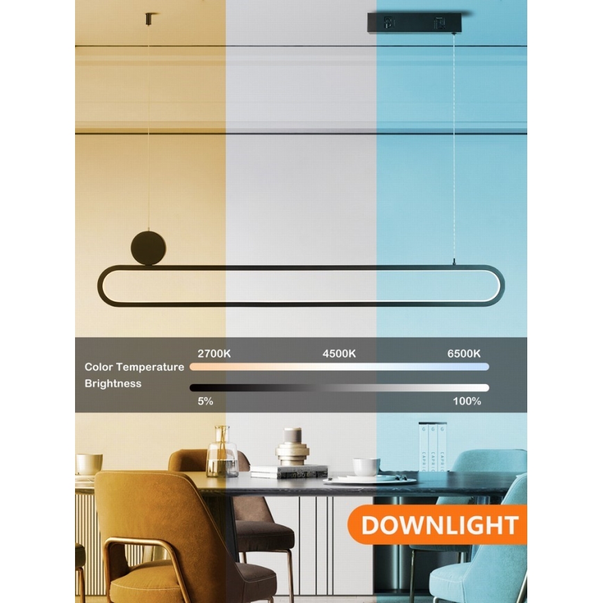 Immax NEO 07231L - LED Hämardatav lühter NEO LITE OVALE LED/50W/230V 2700-6500K Wi-Fi Tuya + kaugjuhtimispult