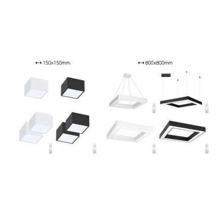 Immax NEO 07239L - LED Hämardatav laevalgusti CANTO LED/60W/230V must Tuya + kaugjuhtimispult