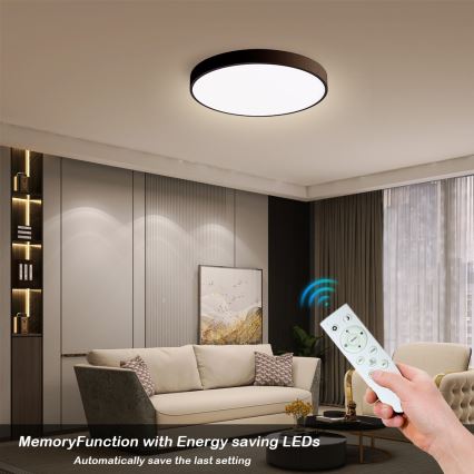 Immax NEO 07248L - LED Hämardatav laevalgusti NEO LITE SEMPLICI LED/36W/230V 3000-6000K Wi-Fi Tuya must + kaugjuhtimispult