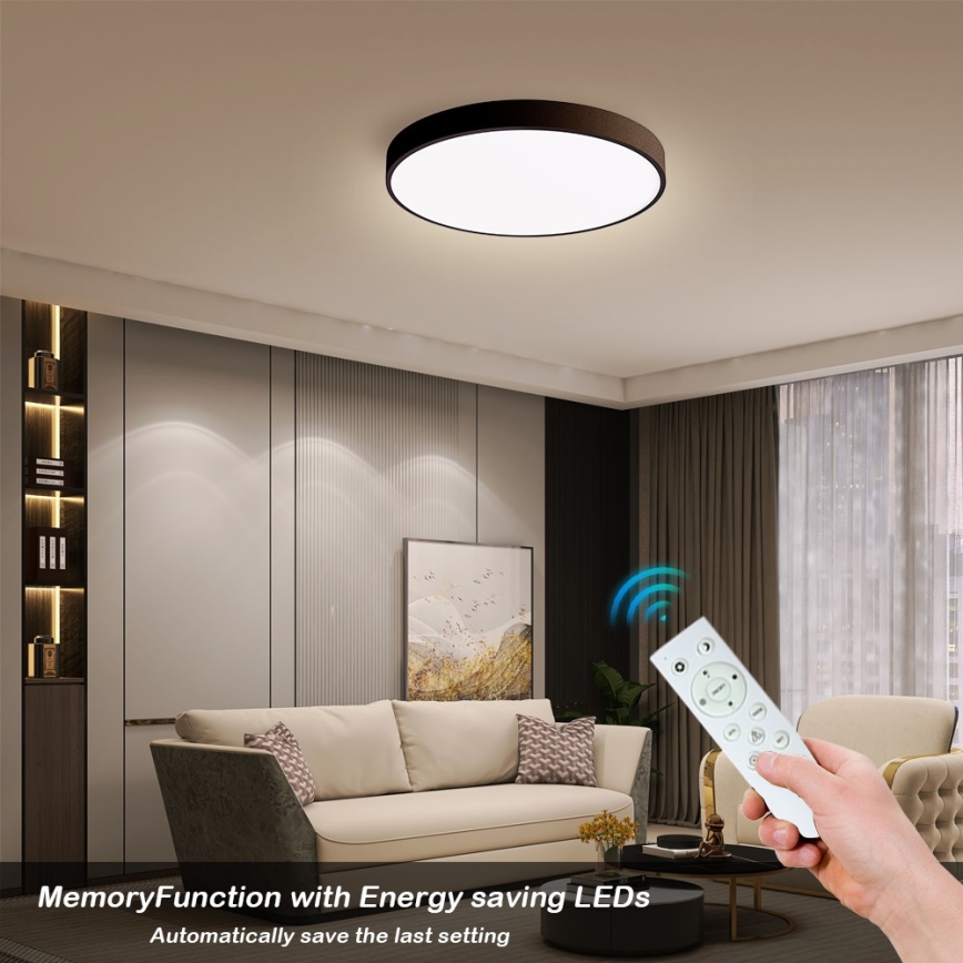 Immax NEO 07248L - LED Hämardatav laevalgusti NEO LITE SEMPLICI LED/36W/230V 3000-6000K Wi-Fi Tuya must + kaugjuhtimispult