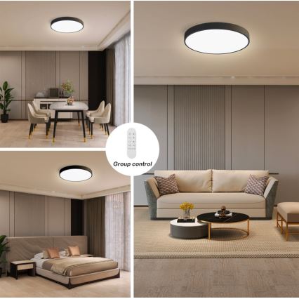 Immax NEO 07248L - LED Hämardatav laevalgusti NEO LITE SEMPLICI LED/36W/230V 3000-6000K Wi-Fi Tuya must + kaugjuhtimispult