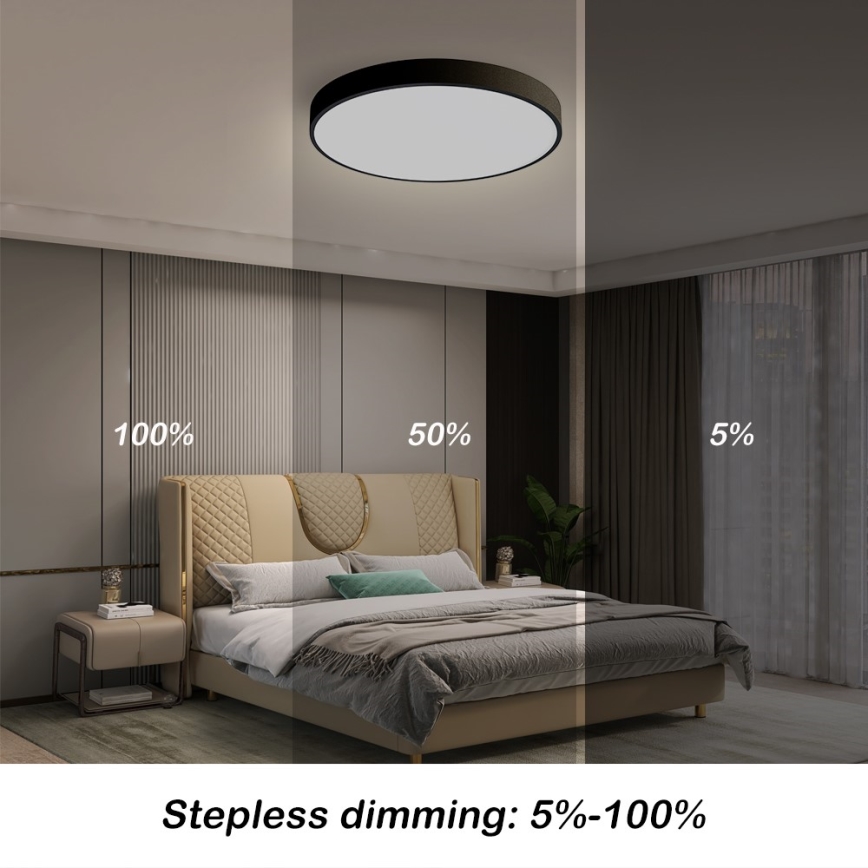 Immax NEO 07248L - LED Hämardatav laevalgusti NEO LITE SEMPLICI LED/36W/230V 3000-6000K Wi-Fi Tuya must + kaugjuhtimispult